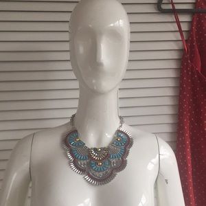 [BNWT] Aztec Statement Necklace:  Live Love Light